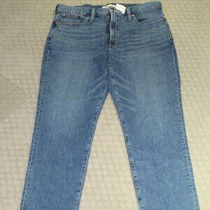 New Madewell The Perfect Vintage Straight High Rise Blue Jeans Size 32x27
